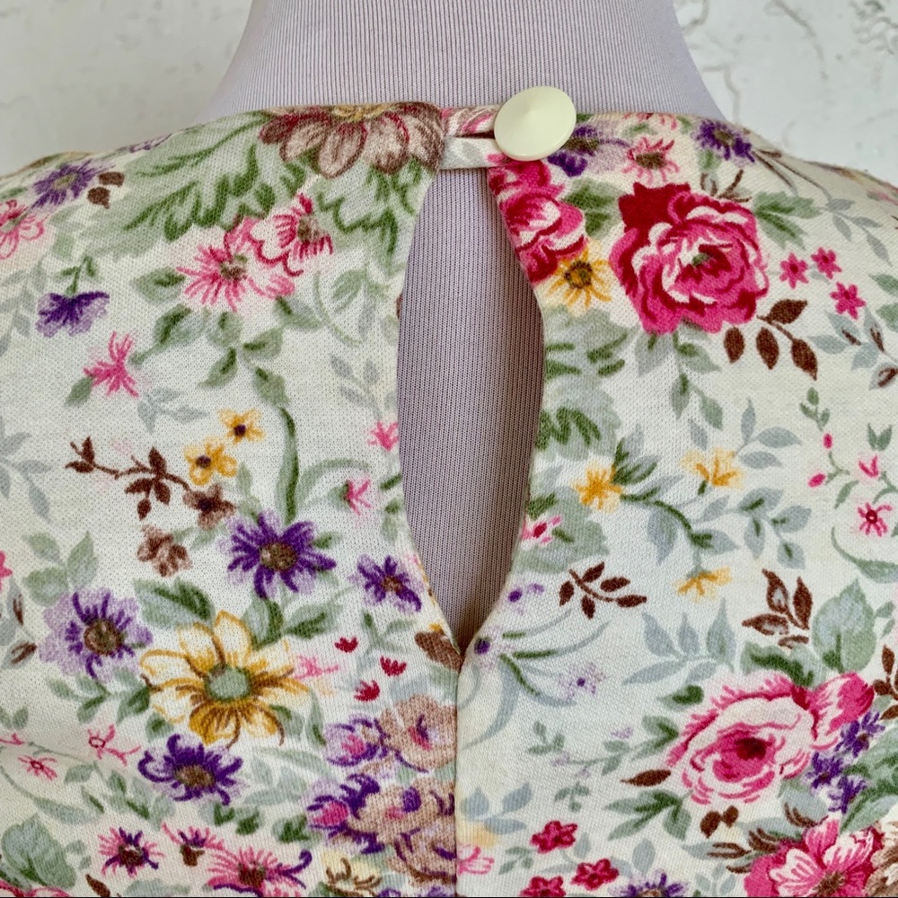 VTG 80s All That Jazz Drop Waist Flower Bouquets - Picture 7 of 8